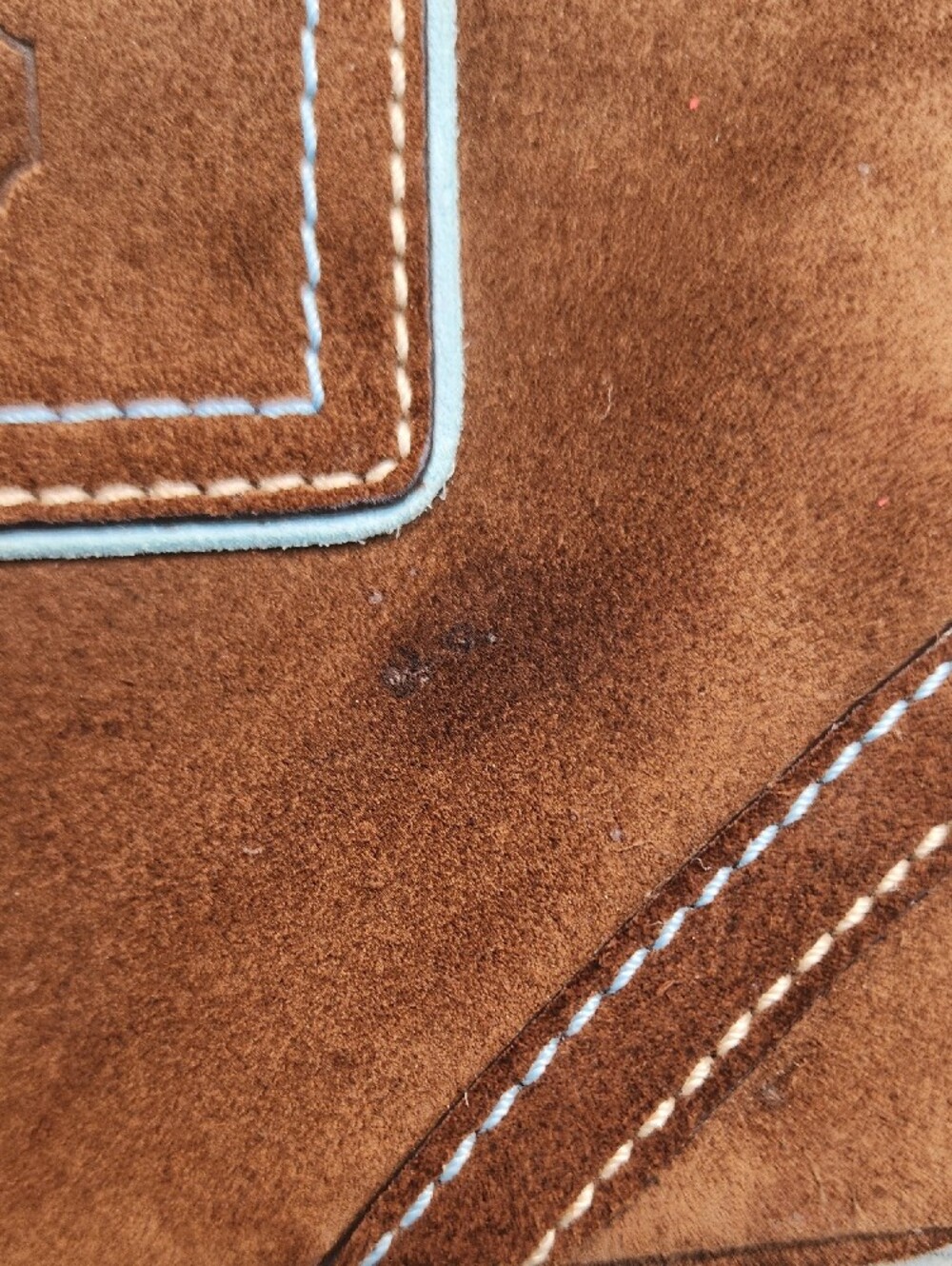 Coach Brown Suede Wristlet with White Stitching - Picture 3 of 10